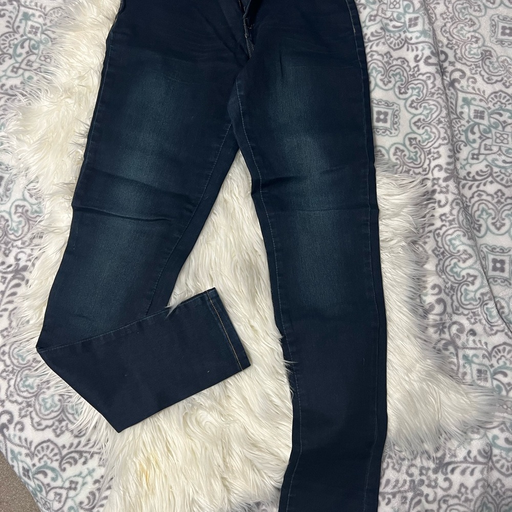 Express Women's Darkwash Blue Skinny Jeans
